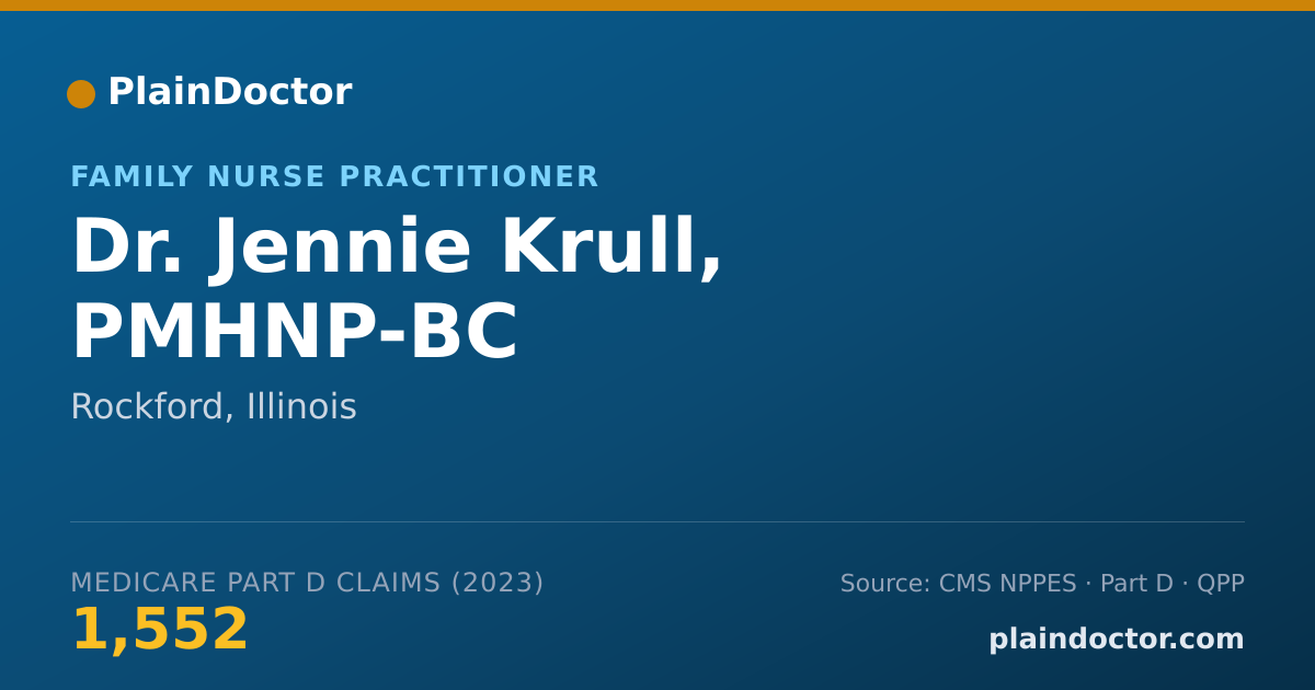 Shareable card for Jennie Krull, PMHNP-BC - Family Nurse Practitioner, Rockford, IL