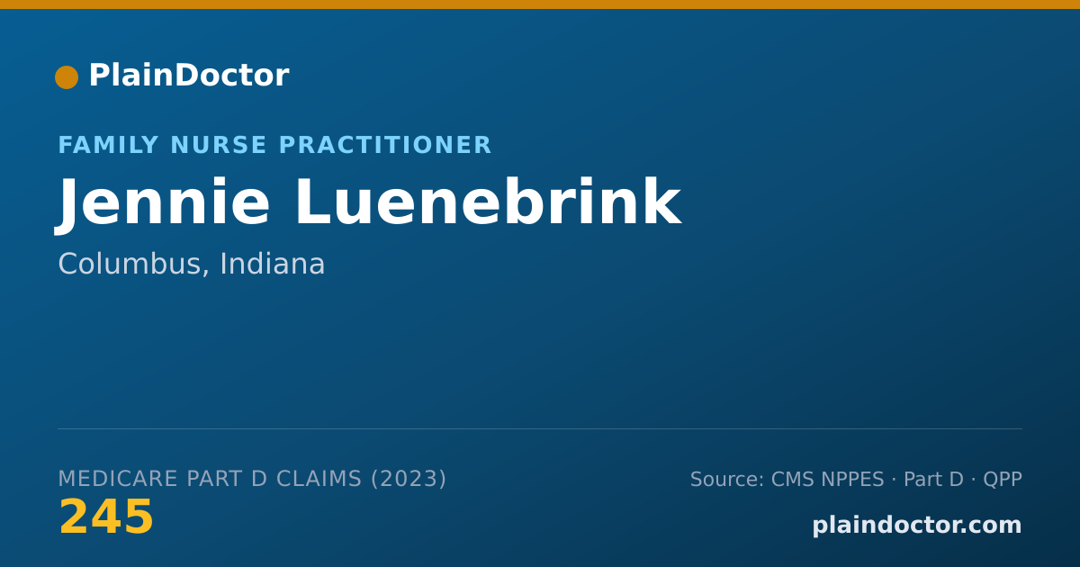 Shareable card for Jennie Luenebrink - Family Nurse Practitioner, Columbus, IN