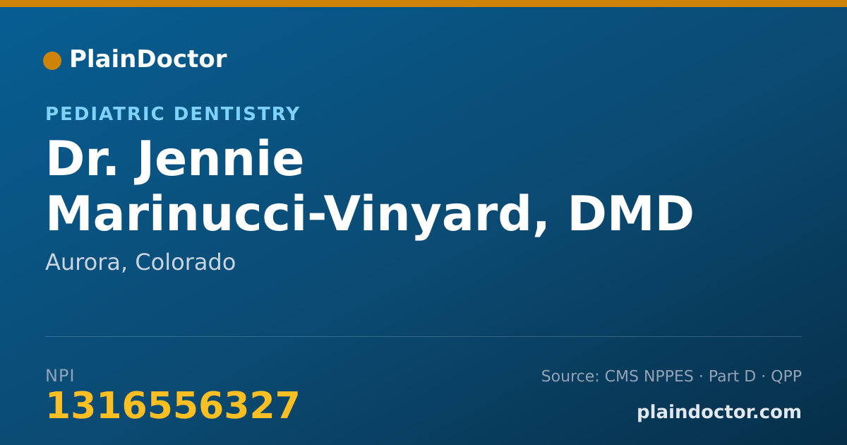 Shareable card for Jennie Marinucci-Vinyard, DMD - Pediatric Dentistry, Aurora, CO