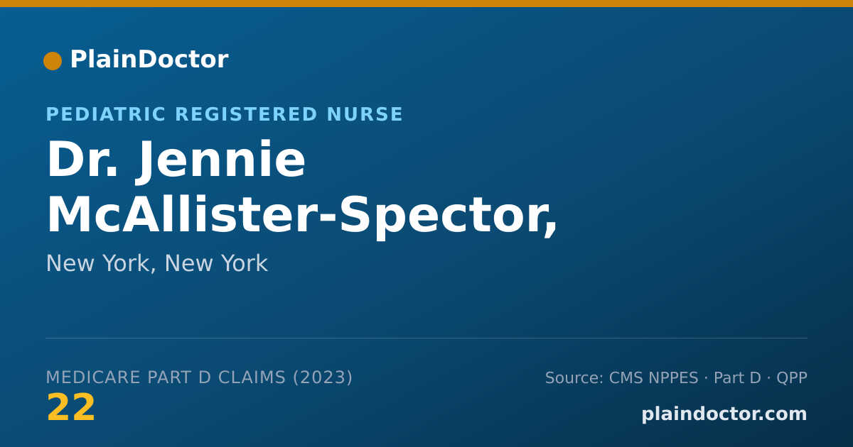Shareable card for Jennie McAllister-Spector, MS, PNP - Pediatric Registered Nurse, New York, NY