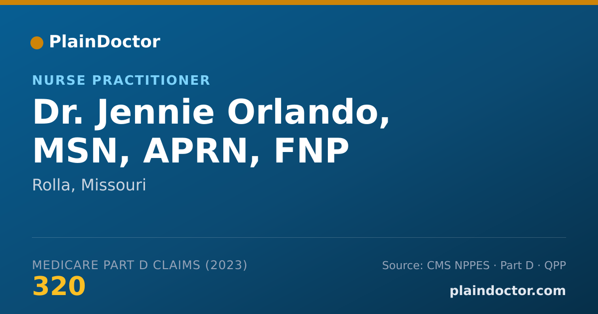 Shareable card for Jennie Orlando, MSN, APRN, FNP - Nurse Practitioner, Rolla, MO