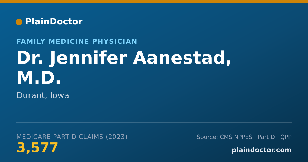 Shareable card for Jennifer Aanestad, M.D. - Family Medicine Physician, Durant, IA