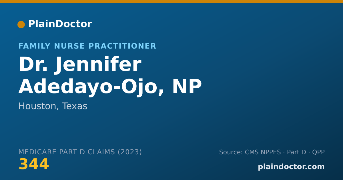 Shareable card for Jennifer Adedayo-Ojo, NP - Family Nurse Practitioner, Houston, TX