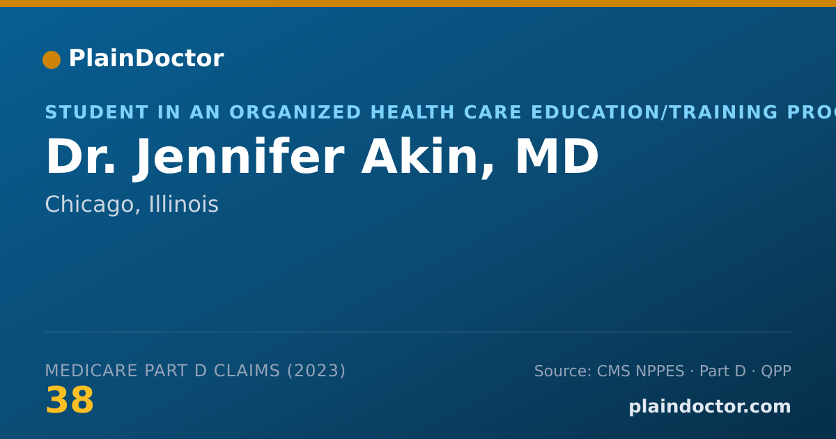 Shareable card for Jennifer Akin, MD - Student in an Organized Health Care Education/Training Program, Chicago, IL