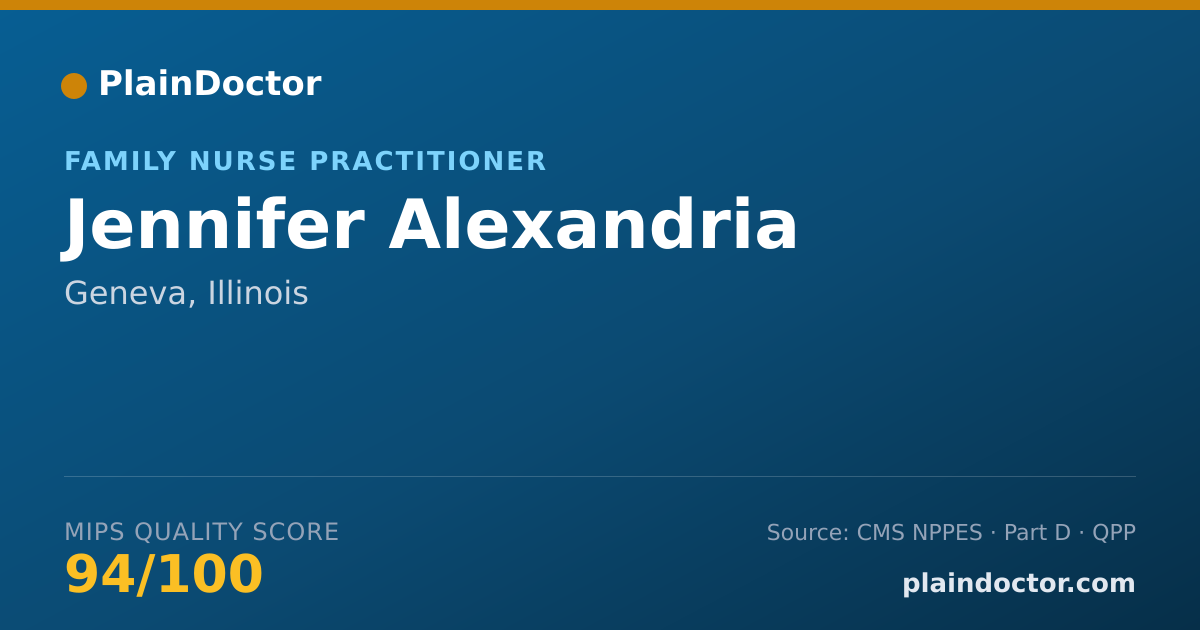 Shareable card for Jennifer Alexandria - Family Nurse Practitioner, Geneva, IL