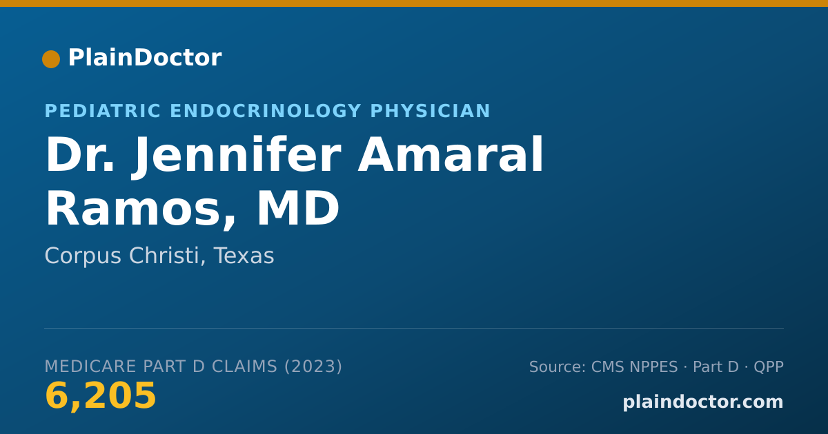 Shareable card for Jennifer Amaral Ramos, MD - Pediatric Endocrinology Physician, Corpus Christi, TX