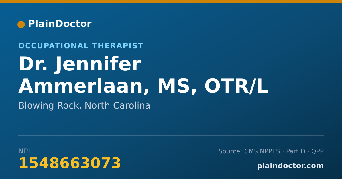 Shareable card for Jennifer Ammerlaan, MS, OTR/L - Occupational Therapist, Blowing Rock, NC