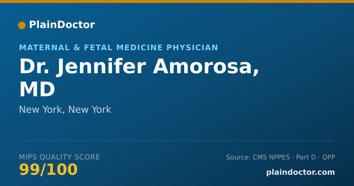 Shareable card for Jennifer Amorosa, MD - Maternal & Fetal Medicine Physician, New York, NY