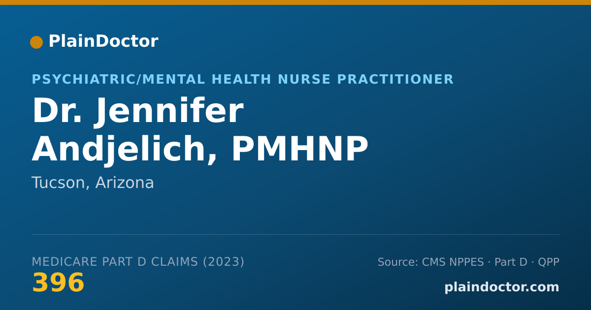 Shareable card for Jennifer Andjelich, PMHNP - Psychiatric/Mental Health Nurse Practitioner, Tucson, AZ