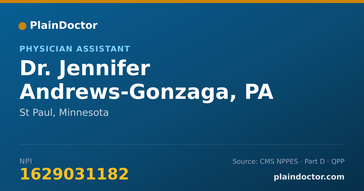 Shareable card for Jennifer Andrews-Gonzaga, PA - Physician Assistant, St Paul, MN
