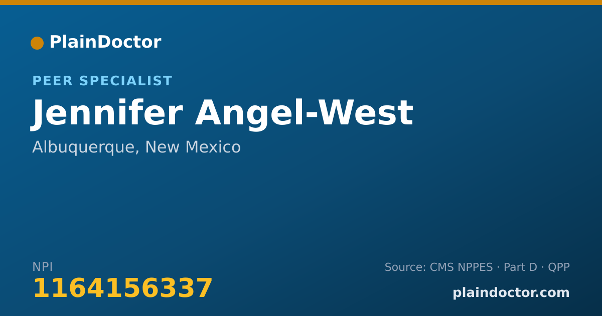 Shareable card for Jennifer Angel-West - Peer Specialist, Albuquerque, NM