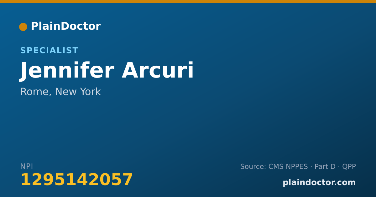 Shareable card for Jennifer Arcuri - Specialist, Rome, NY