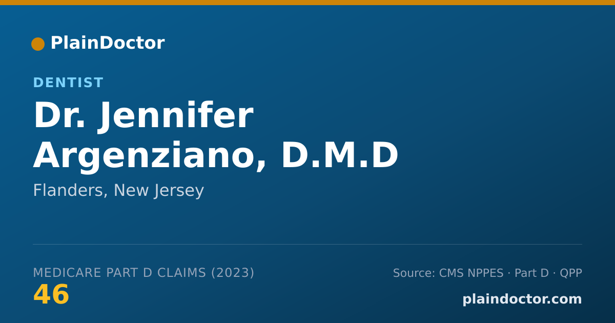 Shareable card for Jennifer Argenziano, D.M.D - Dentist, Flanders, NJ