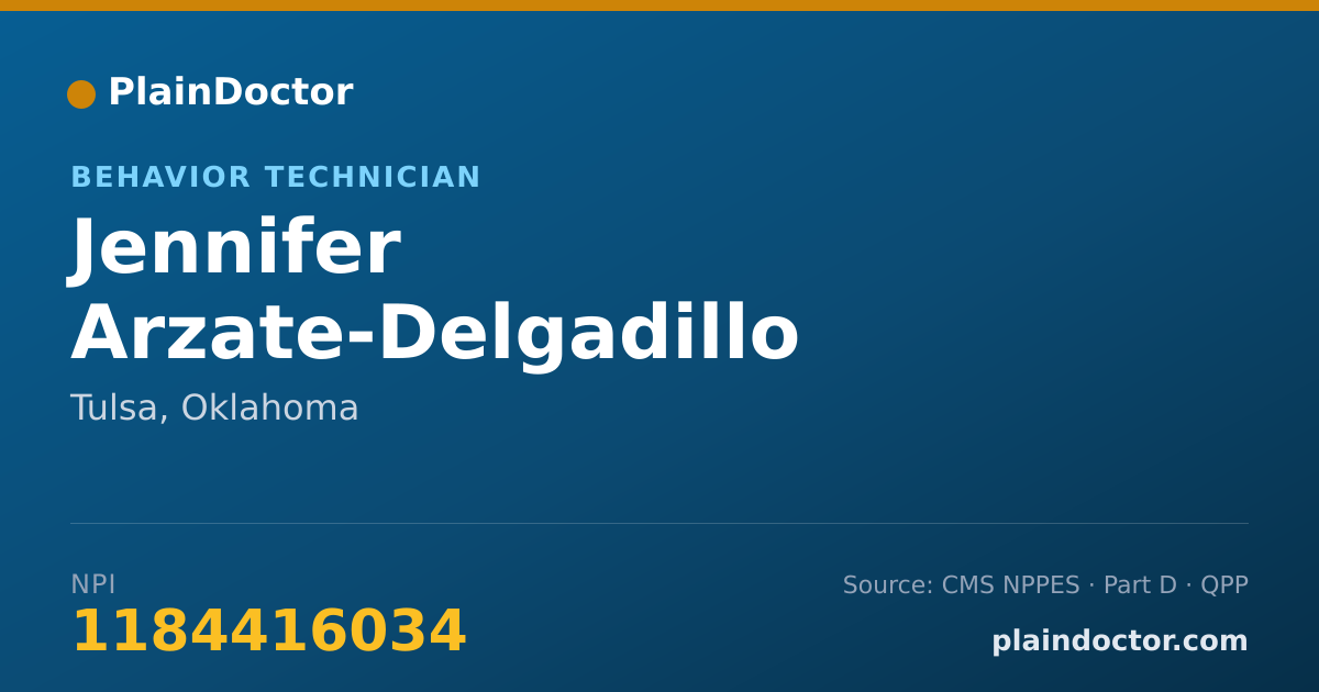 Shareable card for Jennifer Arzate-Delgadillo - Behavior Technician, Tulsa, OK