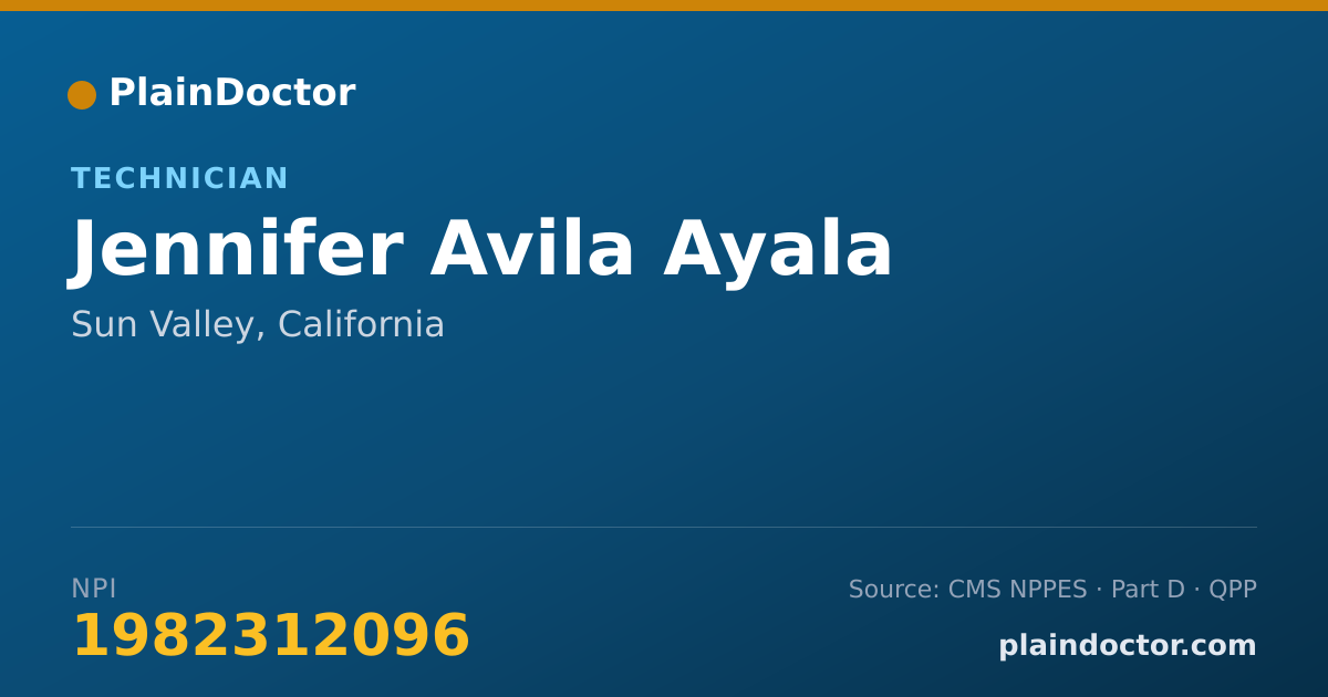 Shareable card for Jennifer Avila Ayala - Technician, Sun Valley, CA