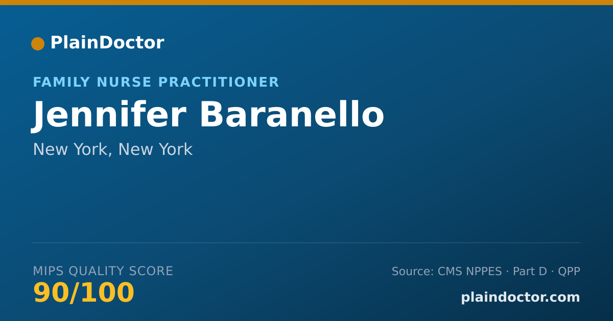 Shareable card for Jennifer Baranello - Family Nurse Practitioner, New York, NY