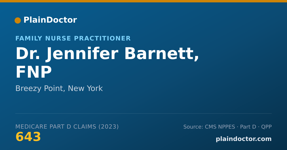 Shareable card for Jennifer Barnett, FNP - Family Nurse Practitioner, Breezy Point, NY