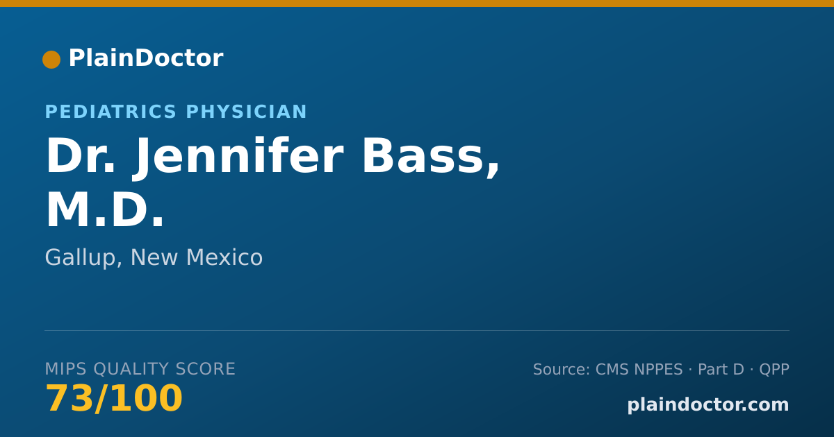 Shareable card for Jennifer Bass, M.D. - Pediatrics Physician, Gallup, NM