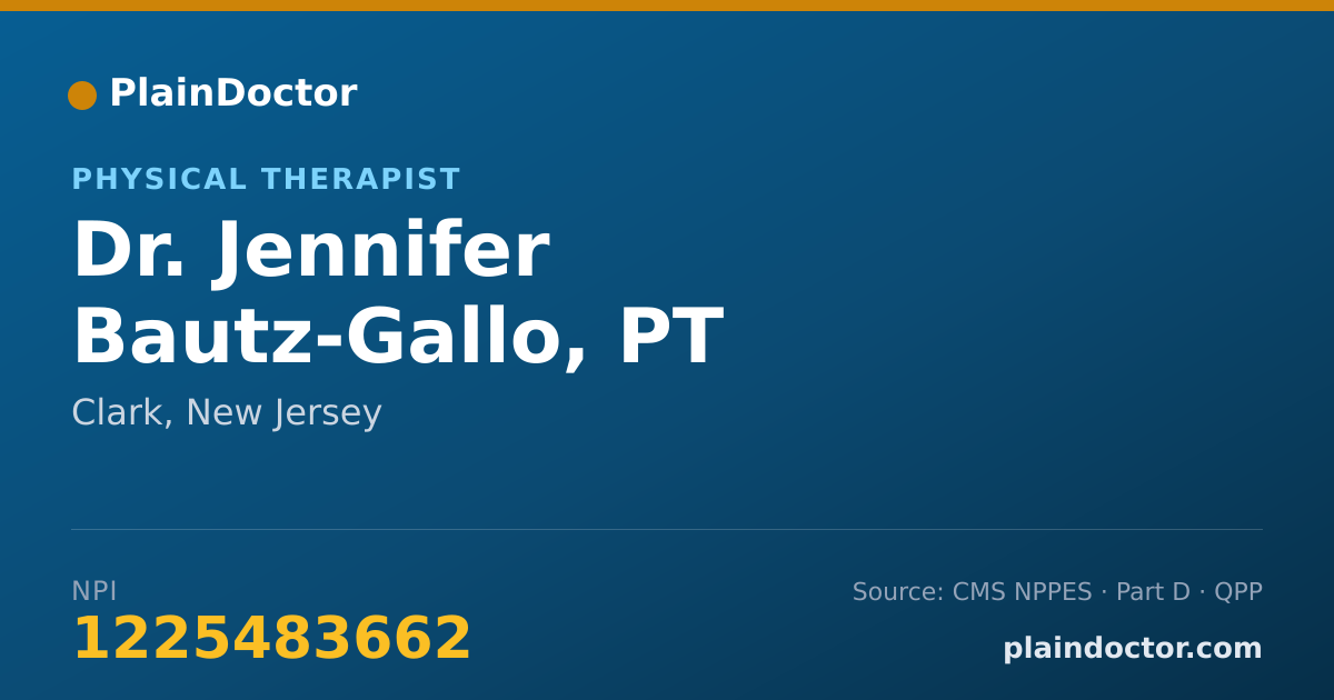 Shareable card for Jennifer Bautz-Gallo, PT - Physical Therapist, Clark, NJ