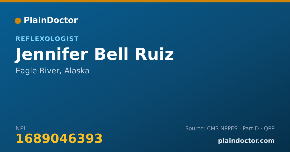 Shareable card for Jennifer Bell Ruiz - Reflexologist, Eagle River, AK