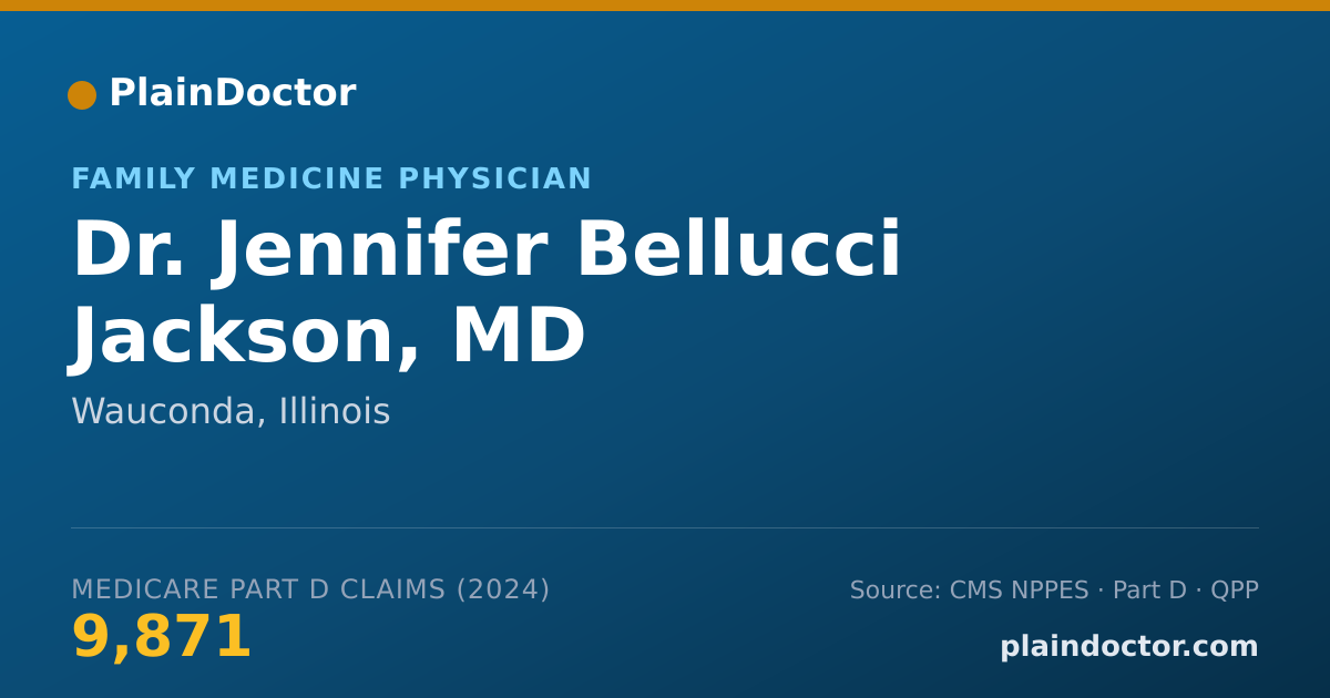 Shareable card for Jennifer Bellucci Jackson, MD - Family Medicine Physician, Wauconda, IL