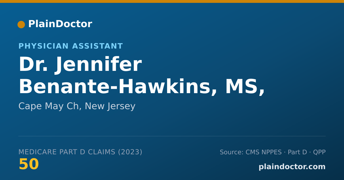 Shareable card for Jennifer Benante-Hawkins, MS, PA-C - Physician Assistant, Cape May Ch, NJ