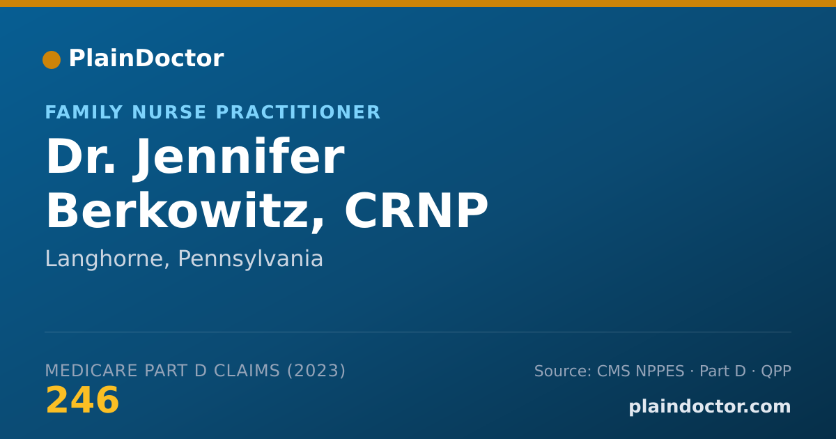 Shareable card for Jennifer Berkowitz, CRNP - Family Nurse Practitioner, Langhorne, PA