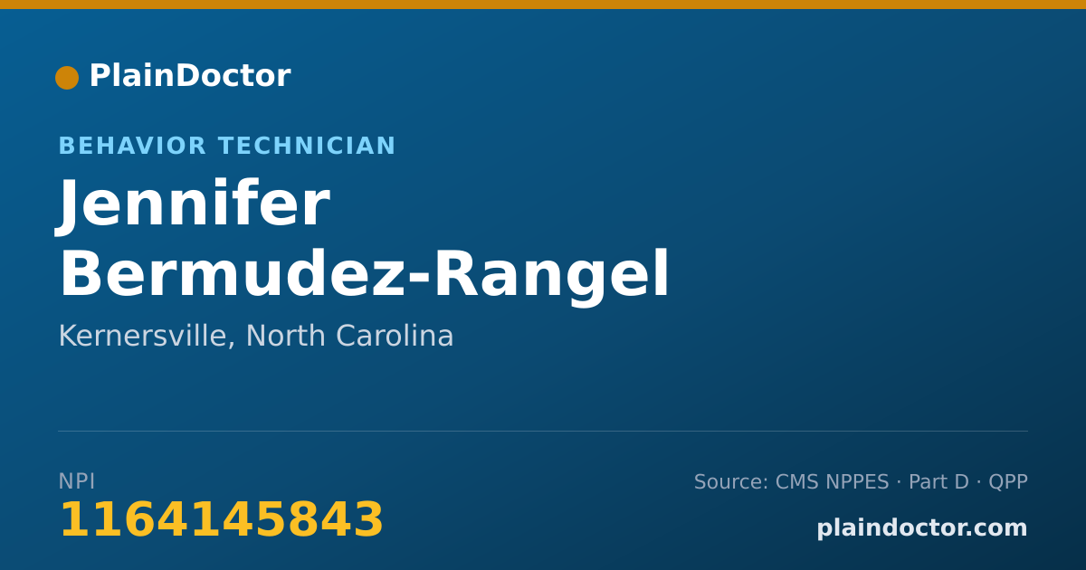 Shareable card for Jennifer Bermudez-Rangel - Behavior Technician, Kernersville, NC