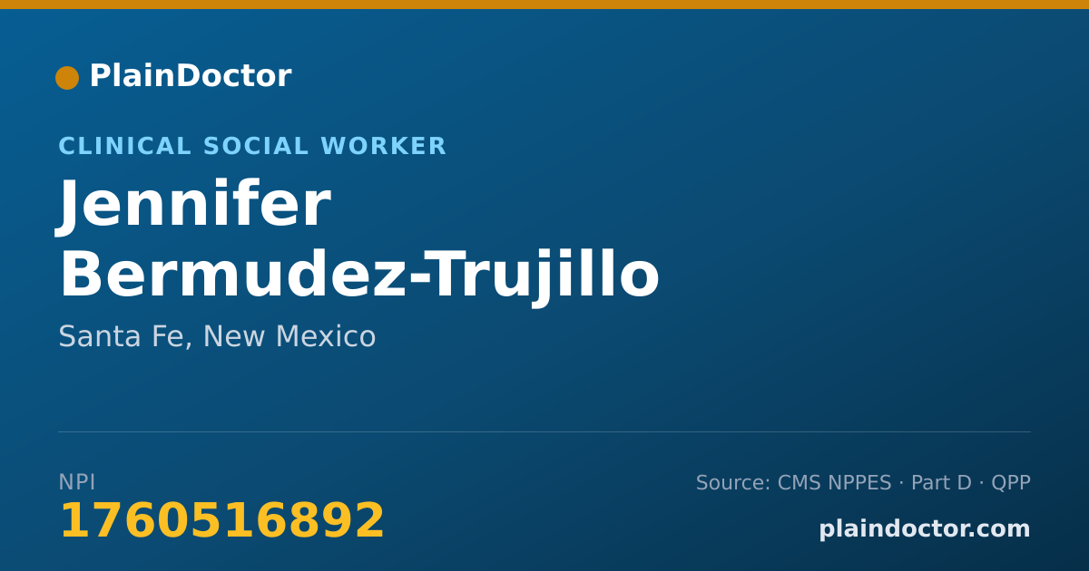 Shareable card for Jennifer Bermudez-Trujillo - Clinical Social Worker, Santa Fe, NM