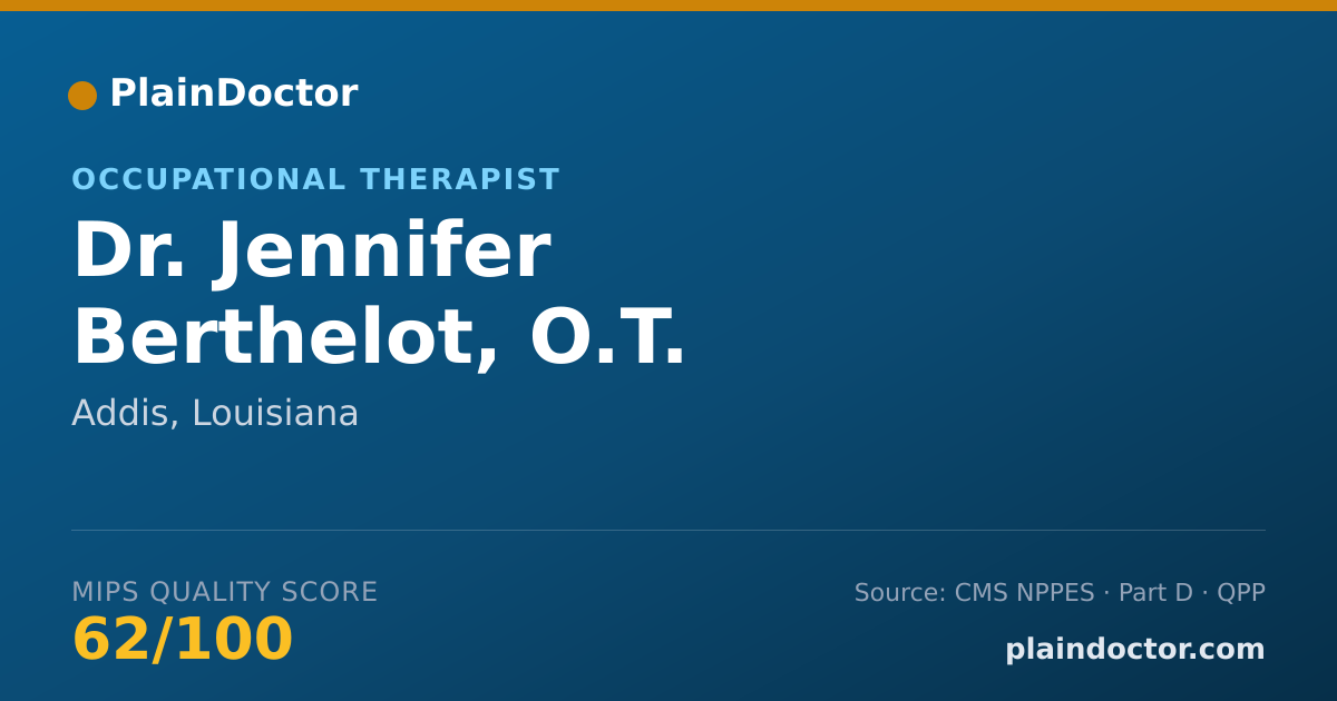 Shareable card for Jennifer Berthelot, O.T. - Occupational Therapist, Addis, LA