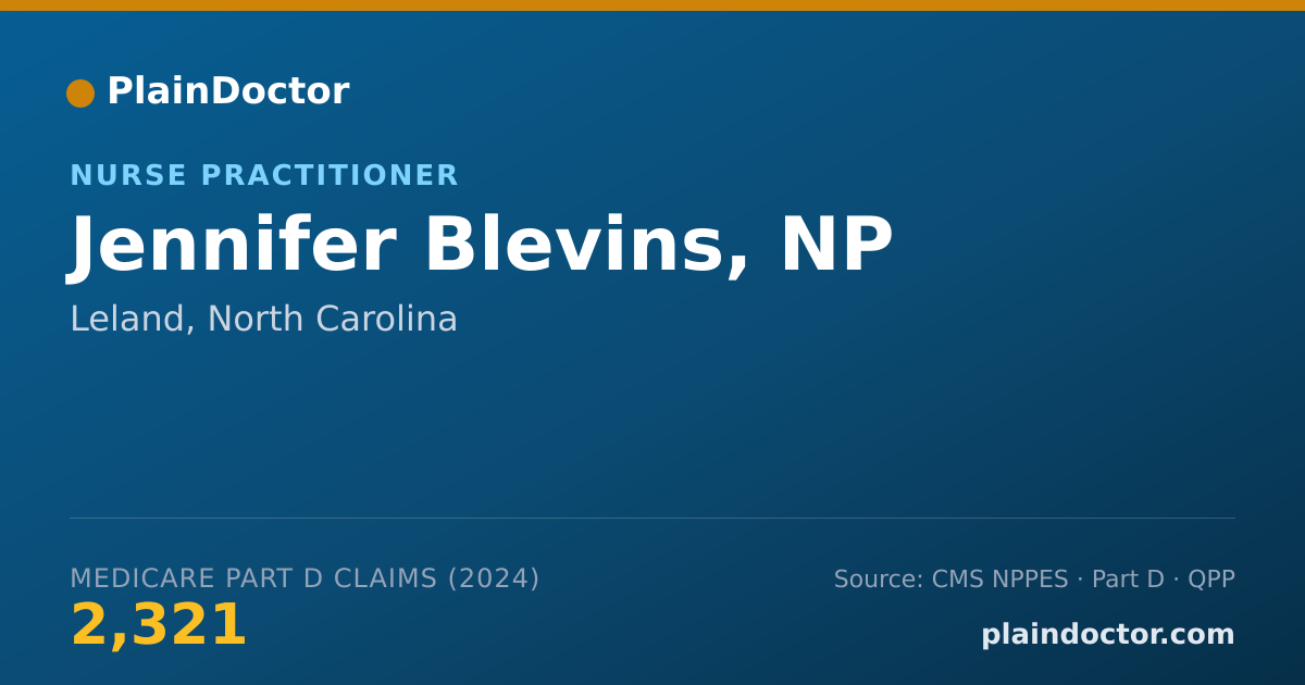 Shareable card for Jennifer Blevins, NP - Nurse Practitioner, Leland, NC