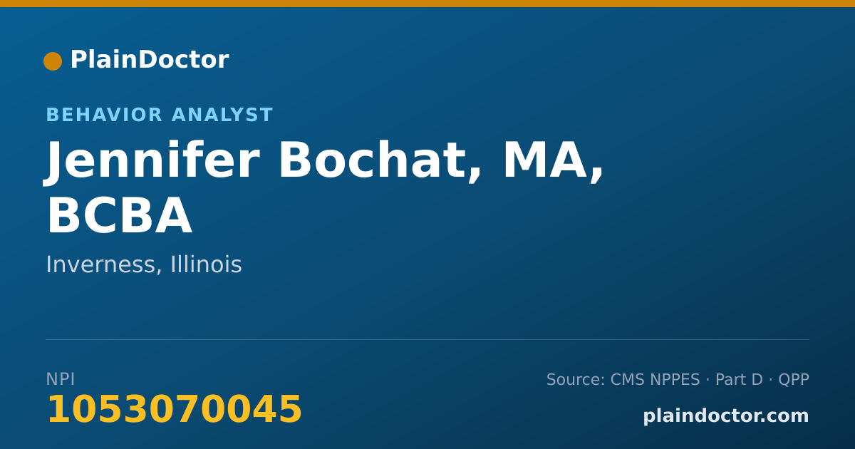 Shareable card for Jennifer Bochat, MA, BCBA - Behavior Analyst, Inverness, IL