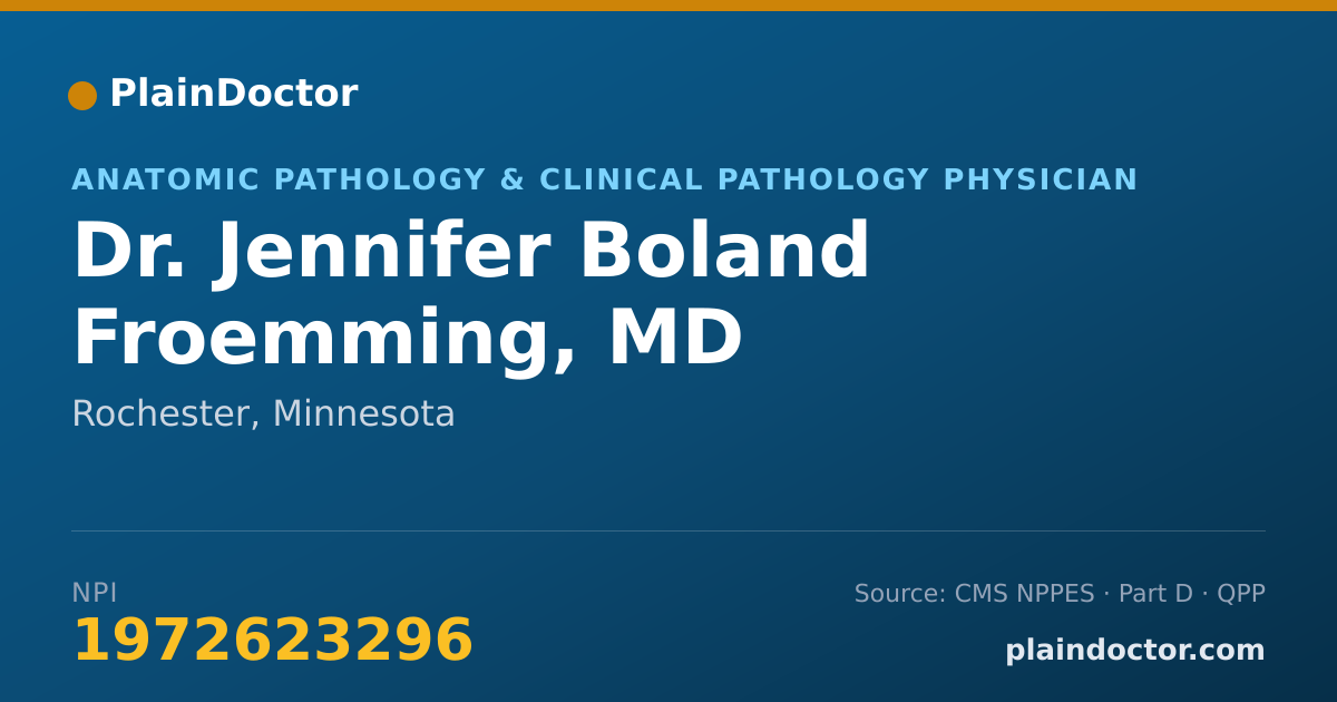 Shareable card for Jennifer Boland Froemming, MD - Anatomic Pathology & Clinical Pathology Physician, Rochester, MN