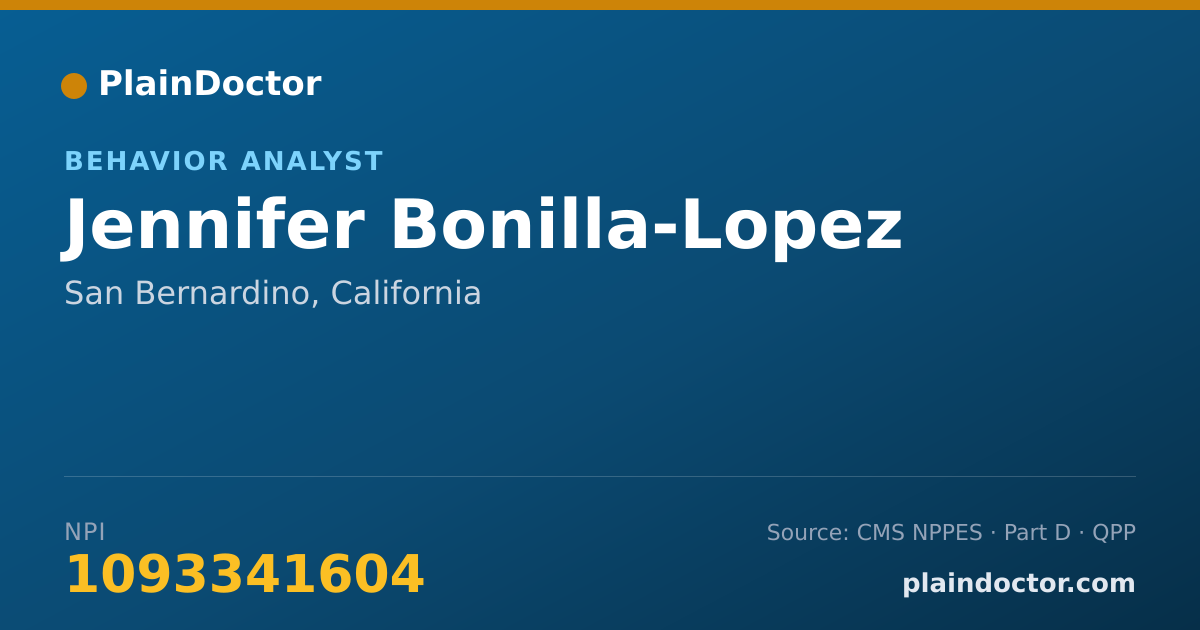Shareable card for Jennifer Bonilla-Lopez - Behavior Analyst, San Bernardino, CA