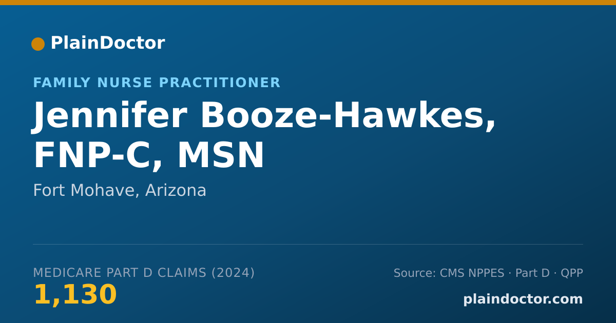 Shareable card for Jennifer Booze-Hawkes, FNP-C, MSN - Family Nurse Practitioner, Fort Mohave, AZ