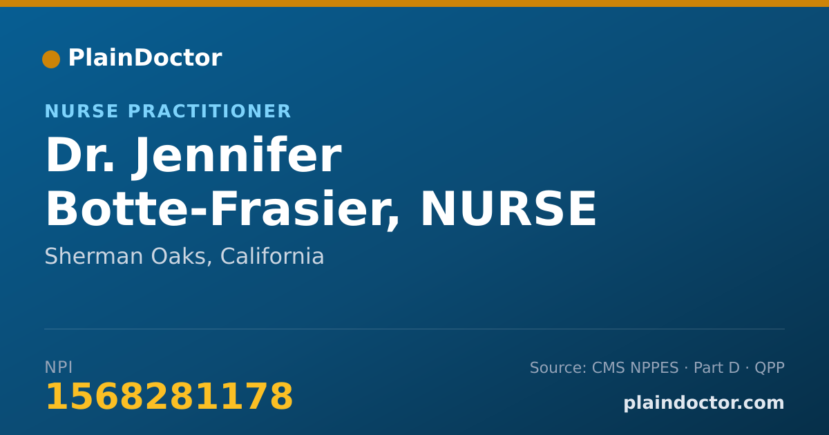Shareable card for Jennifer Botte-Frasier, NURSE PRACTITIONER - Nurse Practitioner, Sherman Oaks, CA