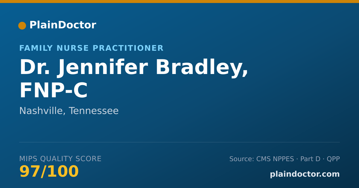 Shareable card for Jennifer Bradley, FNP-C - Family Nurse Practitioner, Nashville, TN