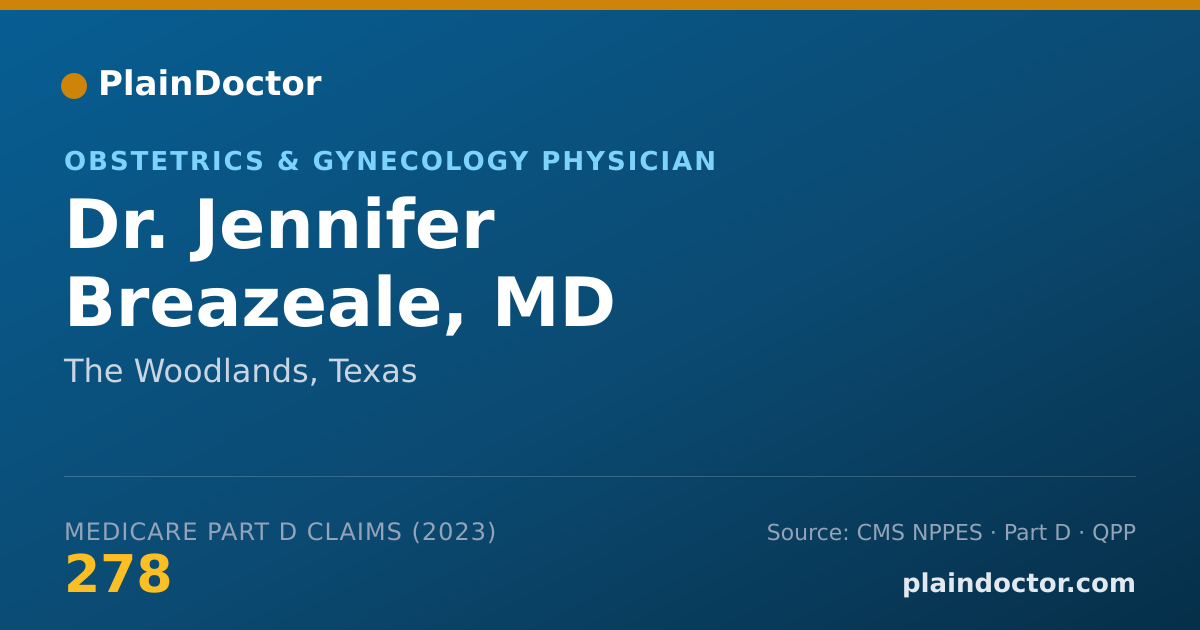 Shareable card for Jennifer Breazeale, MD - Obstetrics & Gynecology Physician, The Woodlands, TX