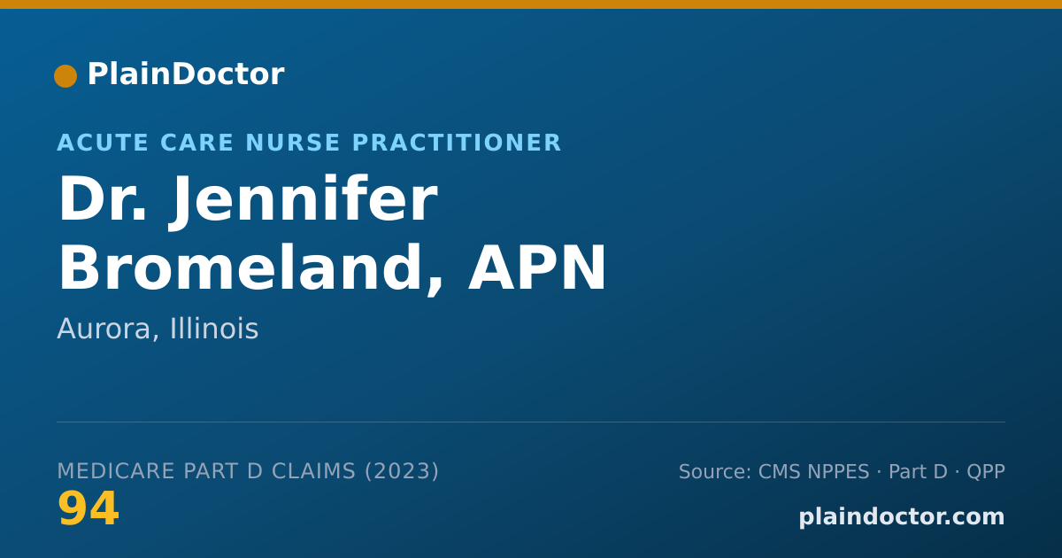 Shareable card for Jennifer Bromeland, APN - Acute Care Nurse Practitioner, Aurora, IL