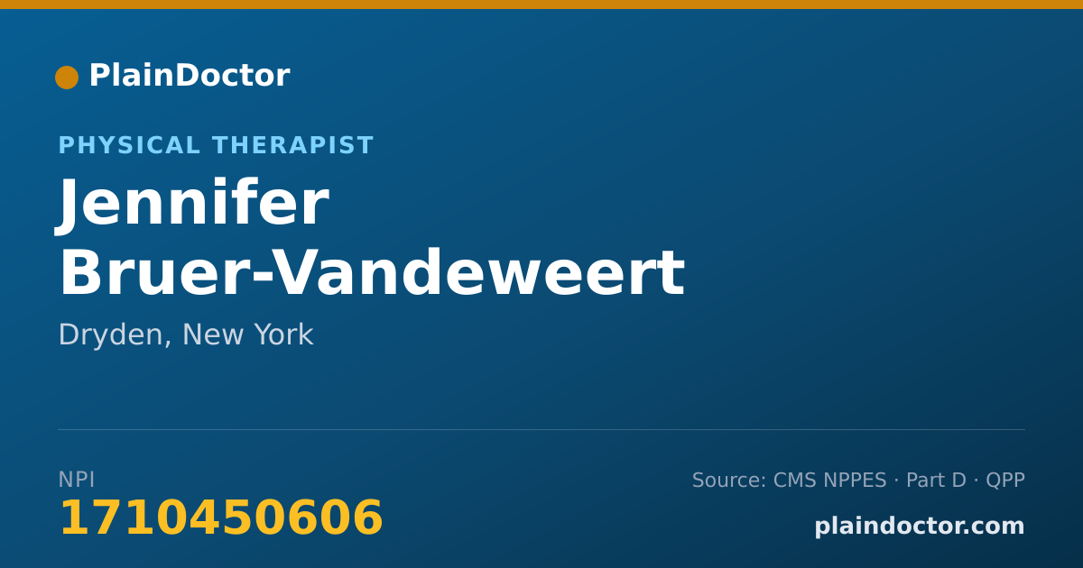 Shareable card for Jennifer Bruer-Vandeweert - Physical Therapist, Dryden, NY