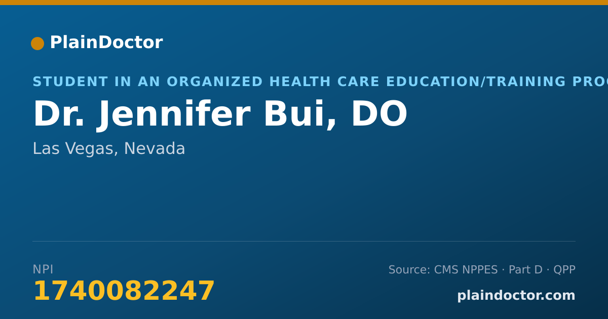 Shareable card for Jennifer Bui, DO - Student in an Organized Health Care Education/Training Program, Las Vegas, NV