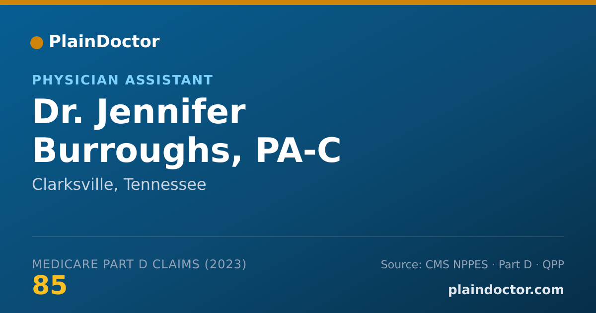 Shareable card for Jennifer Burroughs, PA-C - Physician Assistant, Clarksville, TN