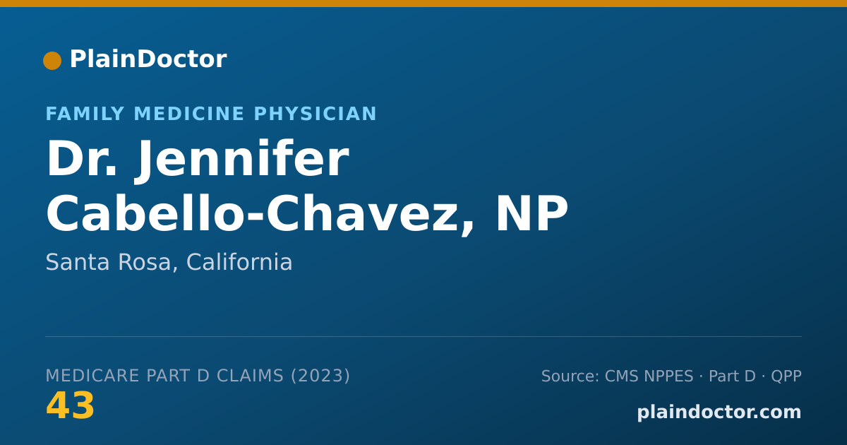 Shareable card for Jennifer Cabello-Chavez, NP - Family Medicine Physician, Santa Rosa, CA