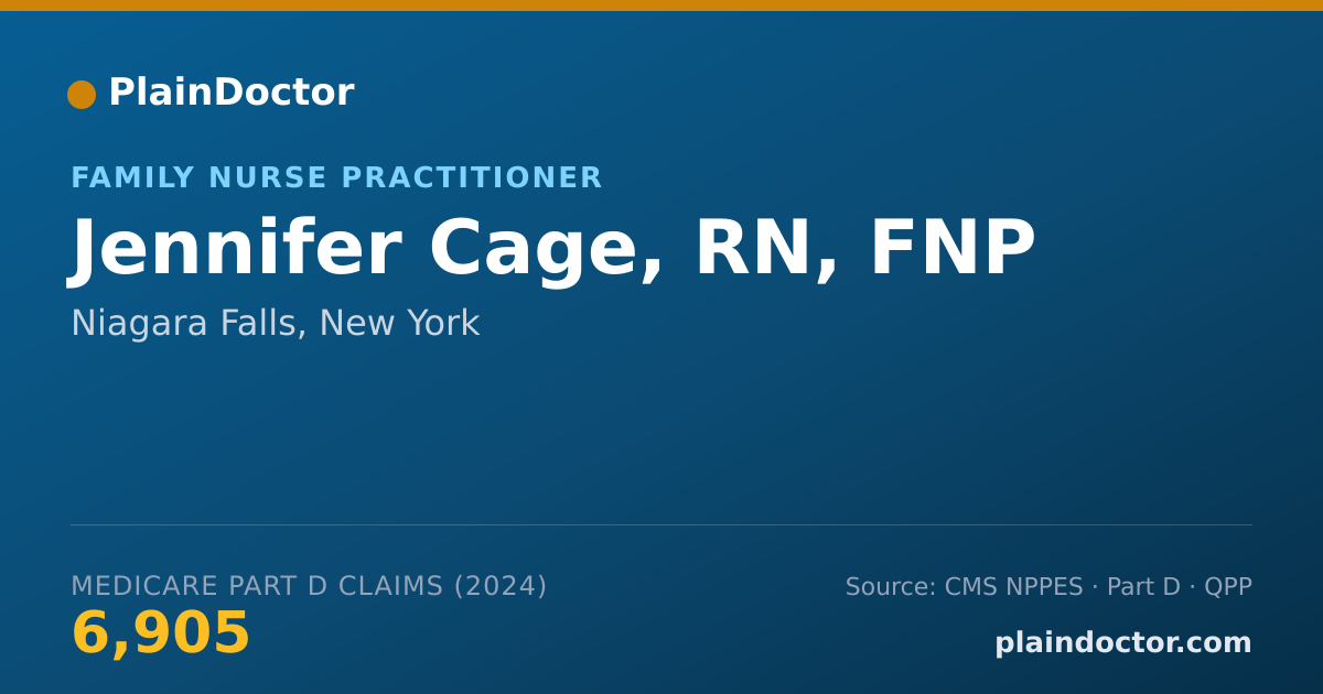 Shareable card for Jennifer Cage, RN, FNP - Family Nurse Practitioner, Niagara Falls, NY