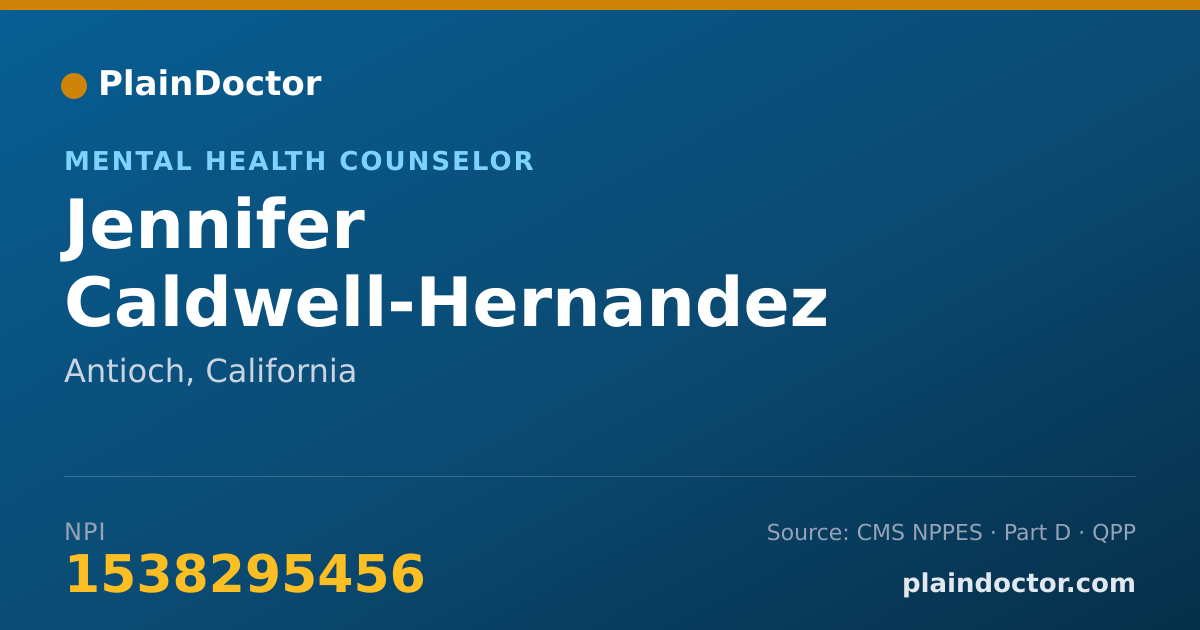 Shareable card for Jennifer Caldwell-Hernandez - Mental Health Counselor, Antioch, CA