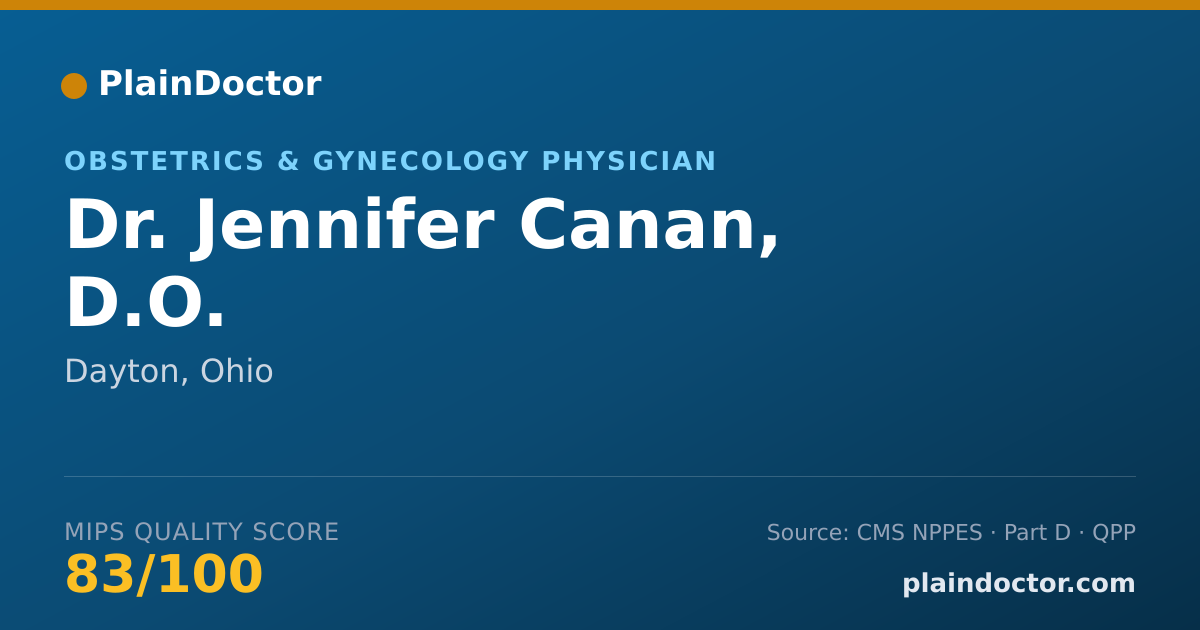 Shareable card for Jennifer Canan, D.O. - Obstetrics & Gynecology Physician, Dayton, OH
