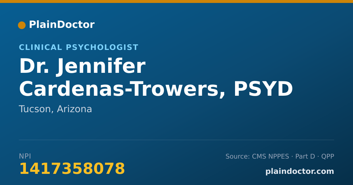 Shareable card for Jennifer Cardenas-Trowers, PSYD - Clinical Psychologist, Tucson, AZ