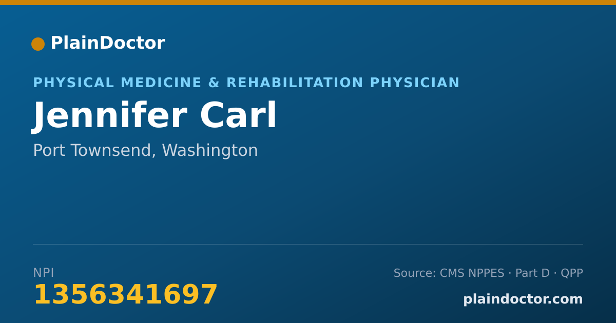 Shareable card for Jennifer Carl - Physical Medicine & Rehabilitation Physician, Port Townsend, WA