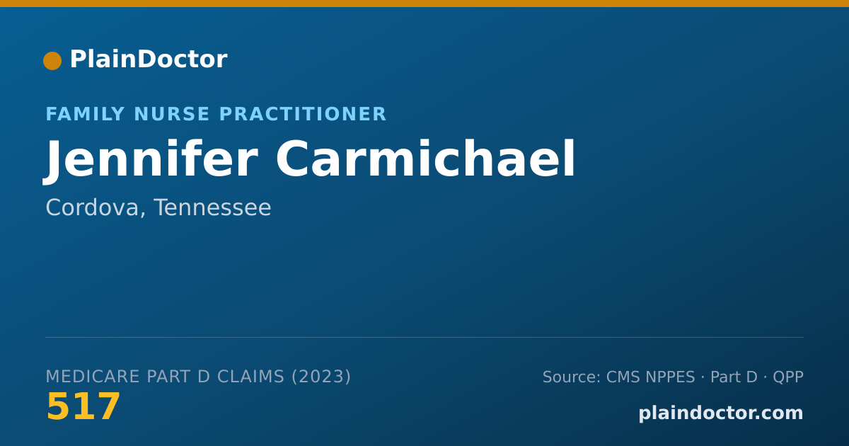 Shareable card for Jennifer Carmichael - Family Nurse Practitioner, Cordova, TN