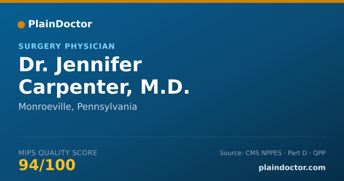 Shareable card for Jennifer Carpenter, M.D. - Surgery Physician, Monroeville, PA
